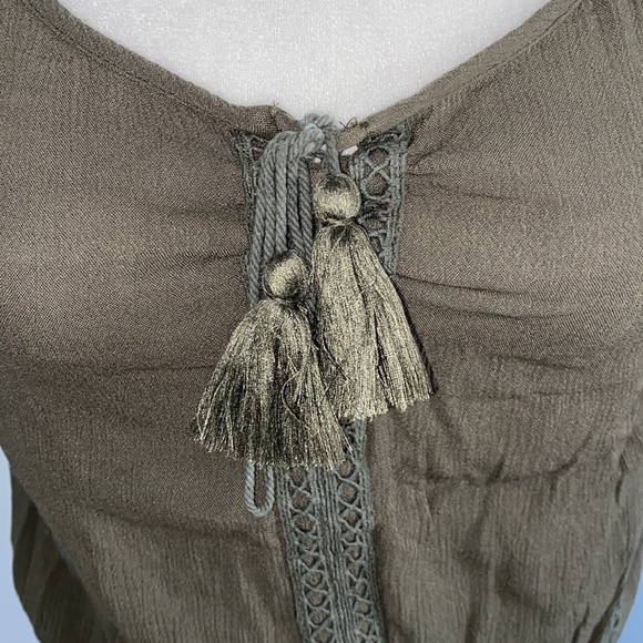 Olive Green Tassel Cami Top - Picture 3 of 6